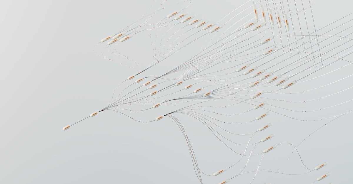 Abstract illustration depicting complex digital neural networks and data flow.