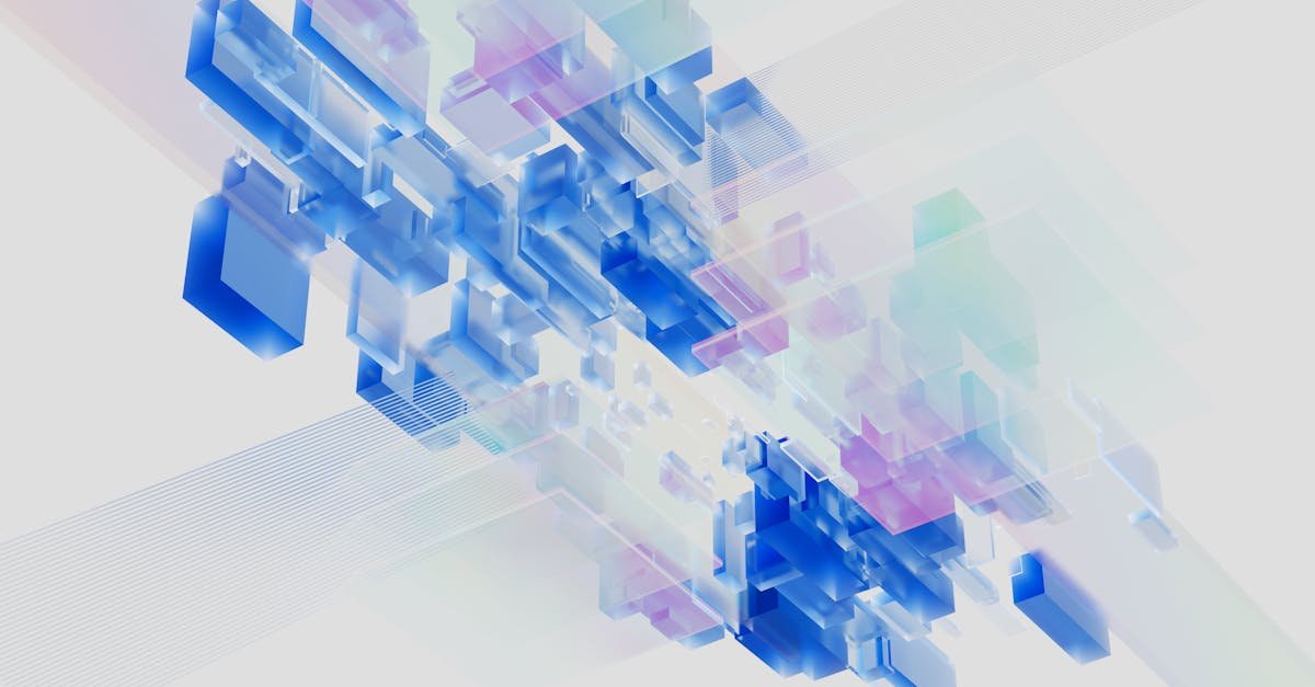 Abstract 3D render of blue and pink digital blocks. Perfect for technology-themed content.